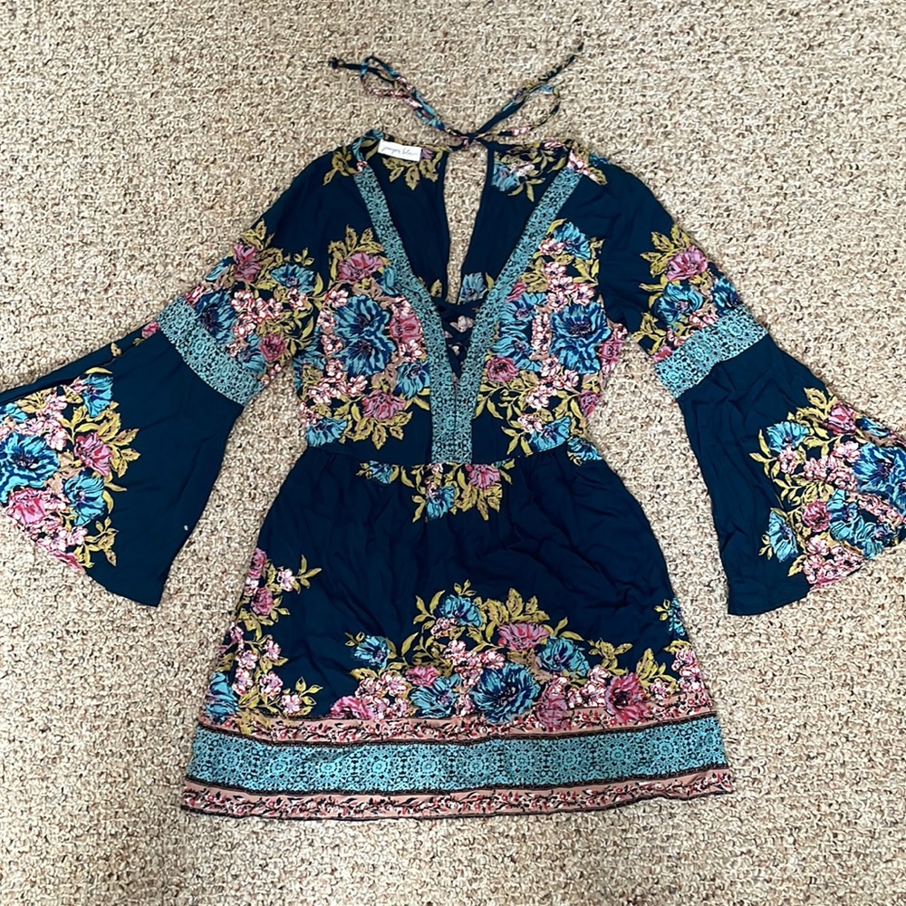 Juniper Blu boho long sleeve dress